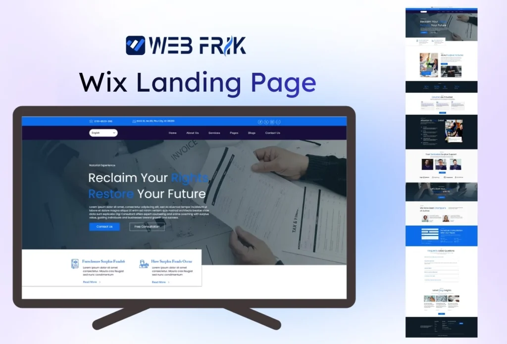 Wix Landing Page-Web Frik